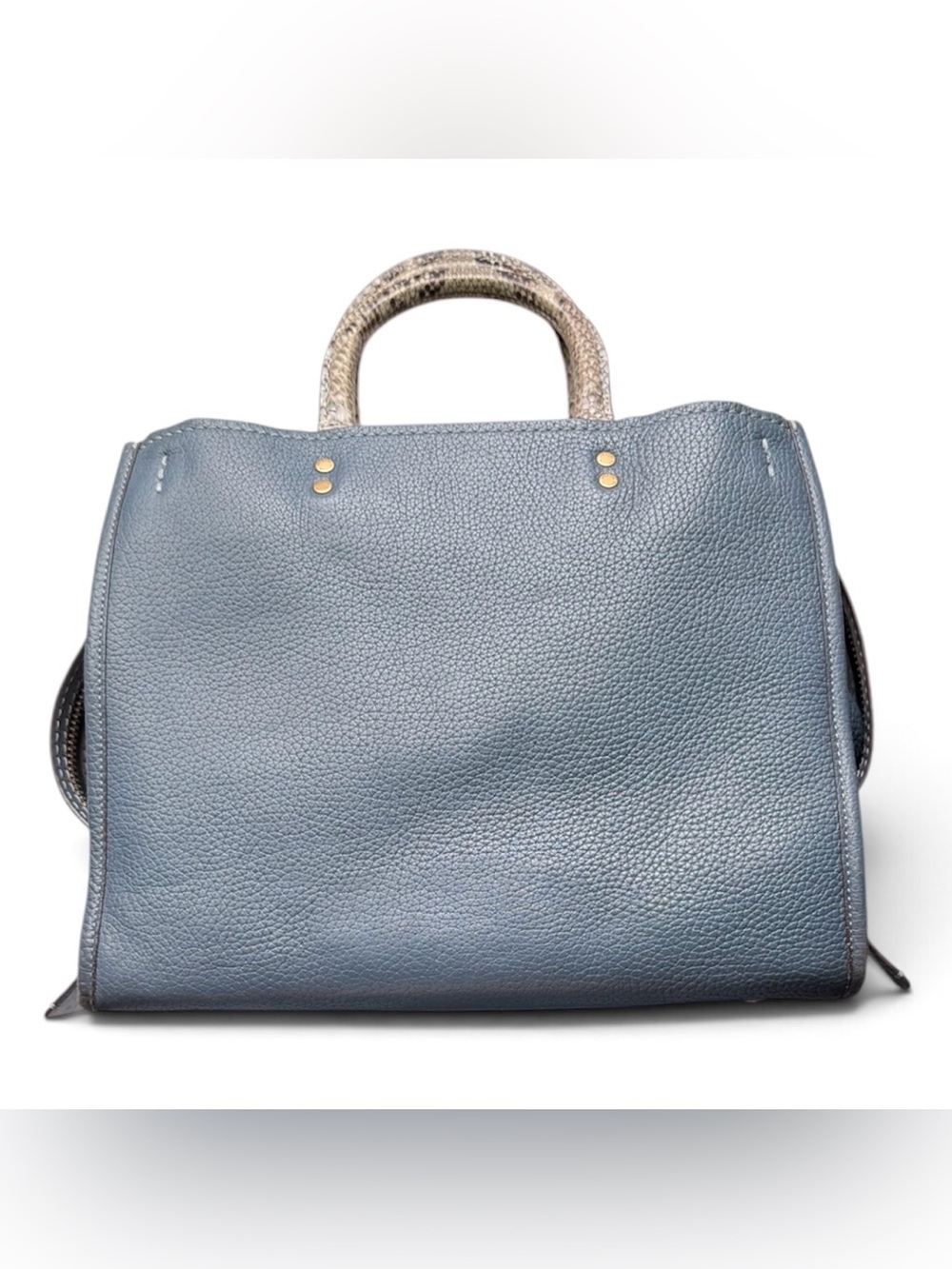 Coach Made to Order Light Denim Rogue w/ Python Handles - Style No. 59997 - Picture 2 of 16